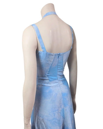 Versace Jeans Couture Asymmetric Lace up Silk Fairy dress at SoirVintage