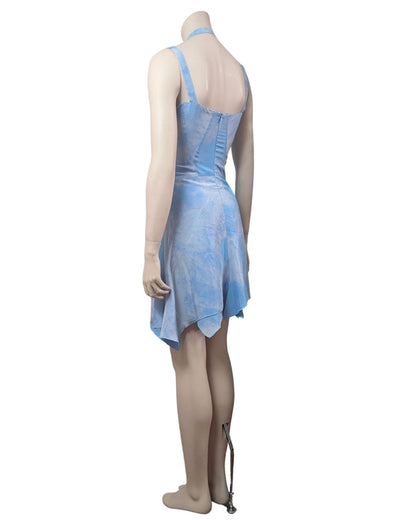 Versace Jeans Couture Asymmetric Lace up Silk Fairy dress at SoirVintage