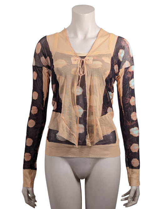 Jean Paul Gaultier Abstract Polka Dots Set Cardigan and Tank Top at SoirVintage