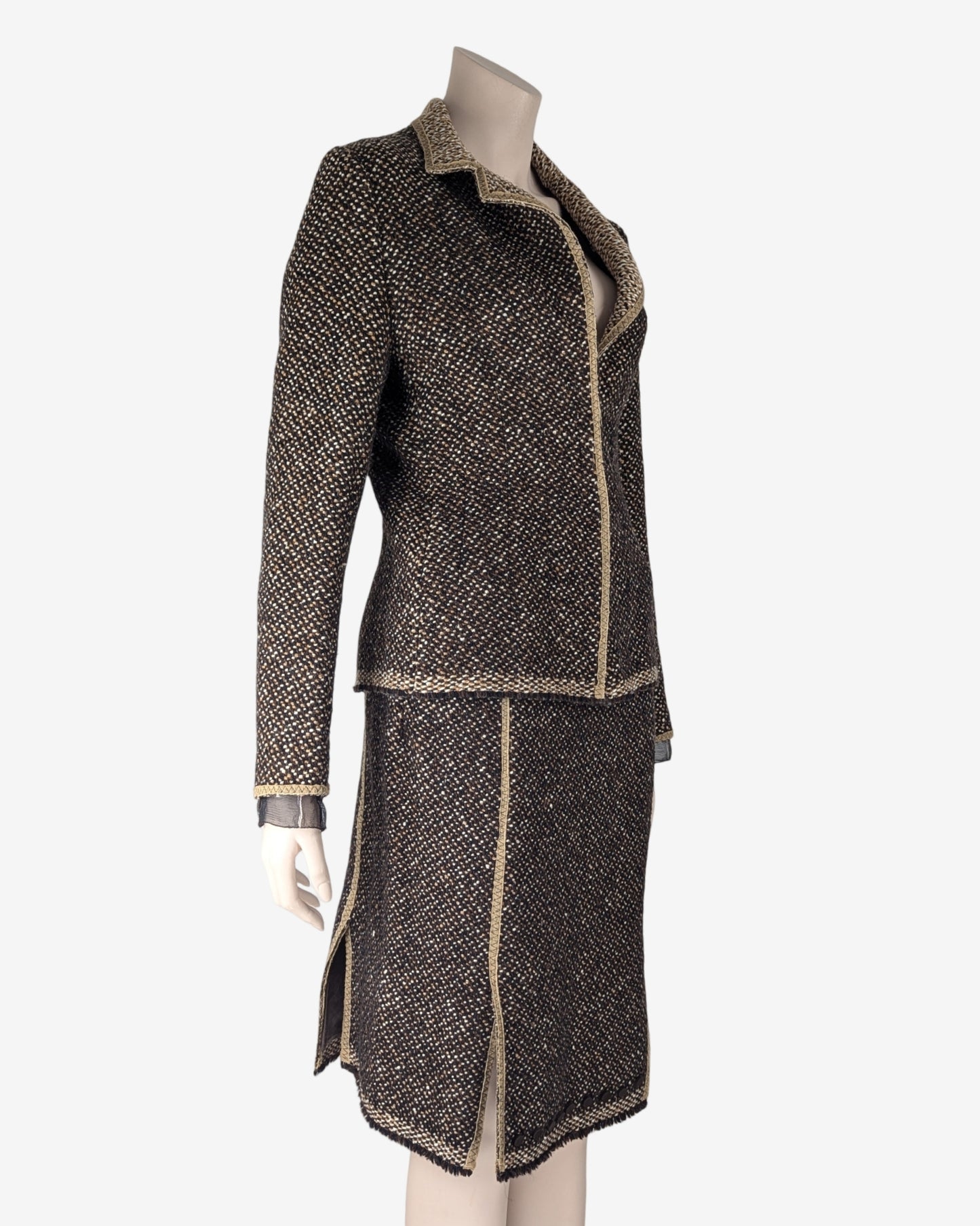 Prada F/W 2000 Tweed Woolen Suit Skirt