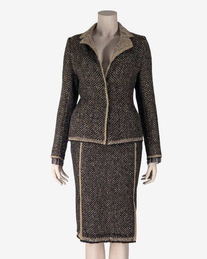 Prada F/W 2000 Tweed Woolen Suit Skirt