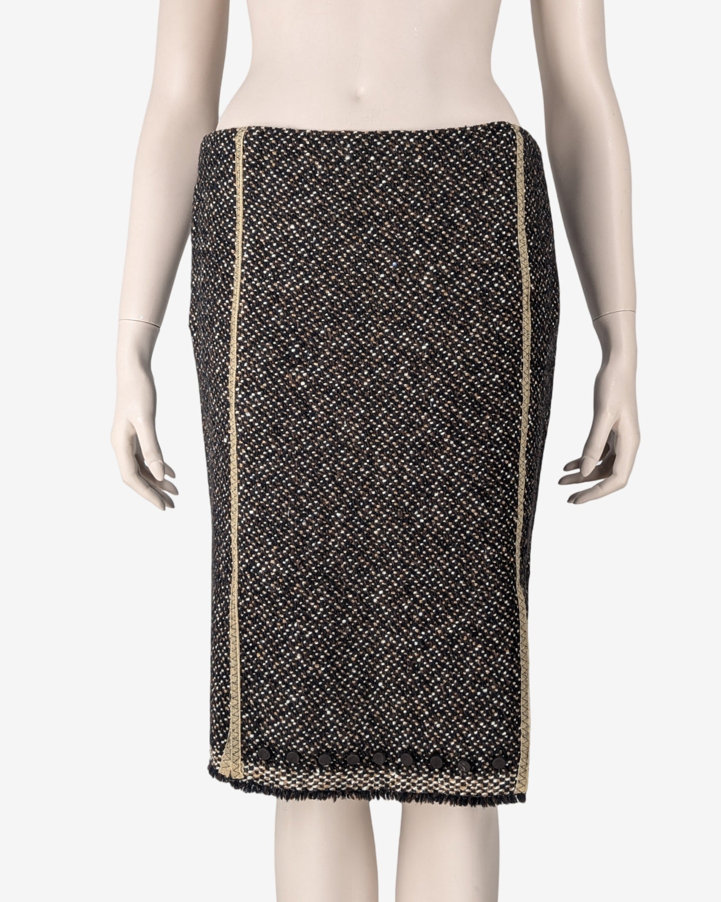 Prada F/W 2000 Tweed Woolen Suit Skirt