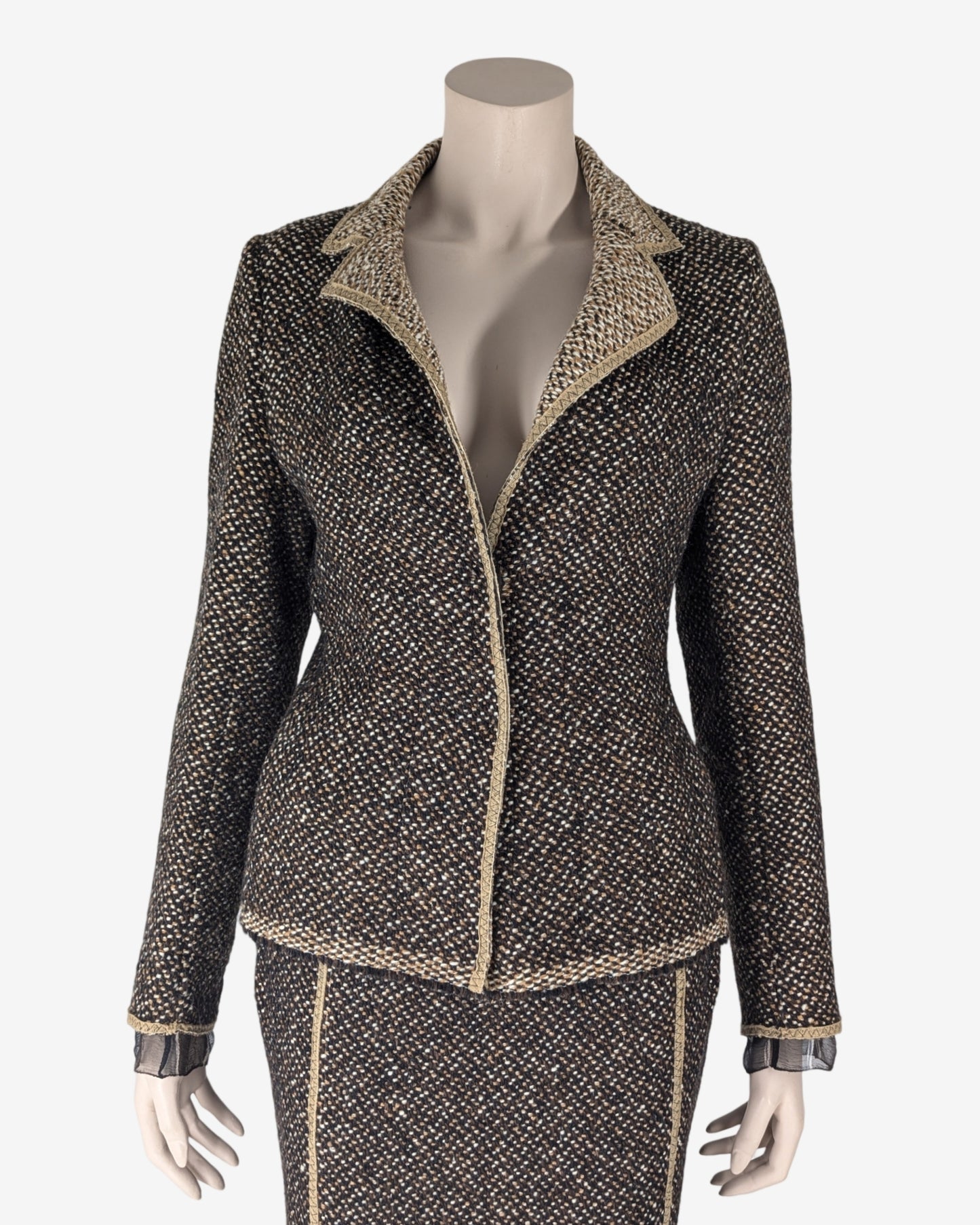 Prada F/W 2000 Tweed Woolen Suit Skirt