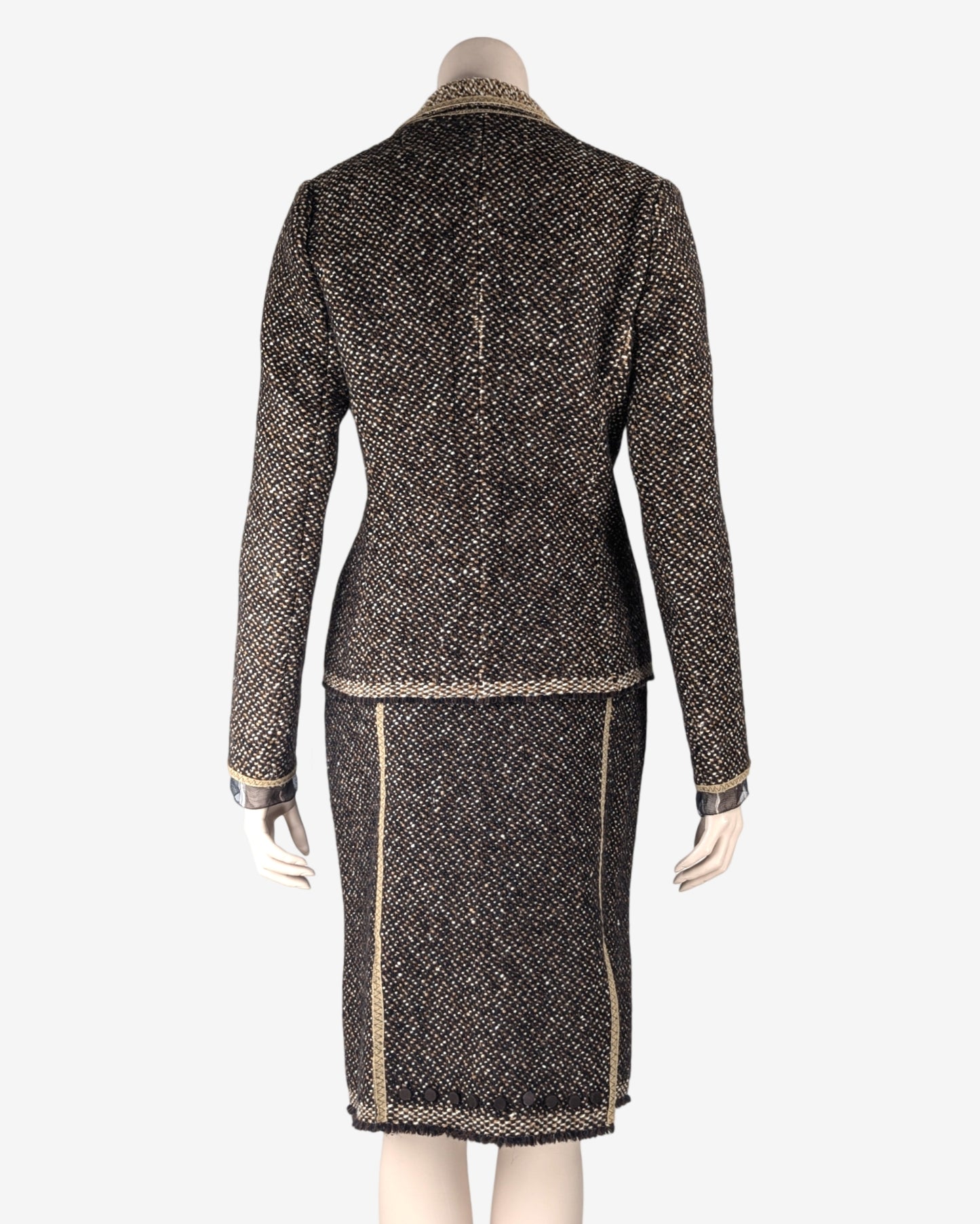 Prada F/W 2000 Tweed Woolen Suit Skirt