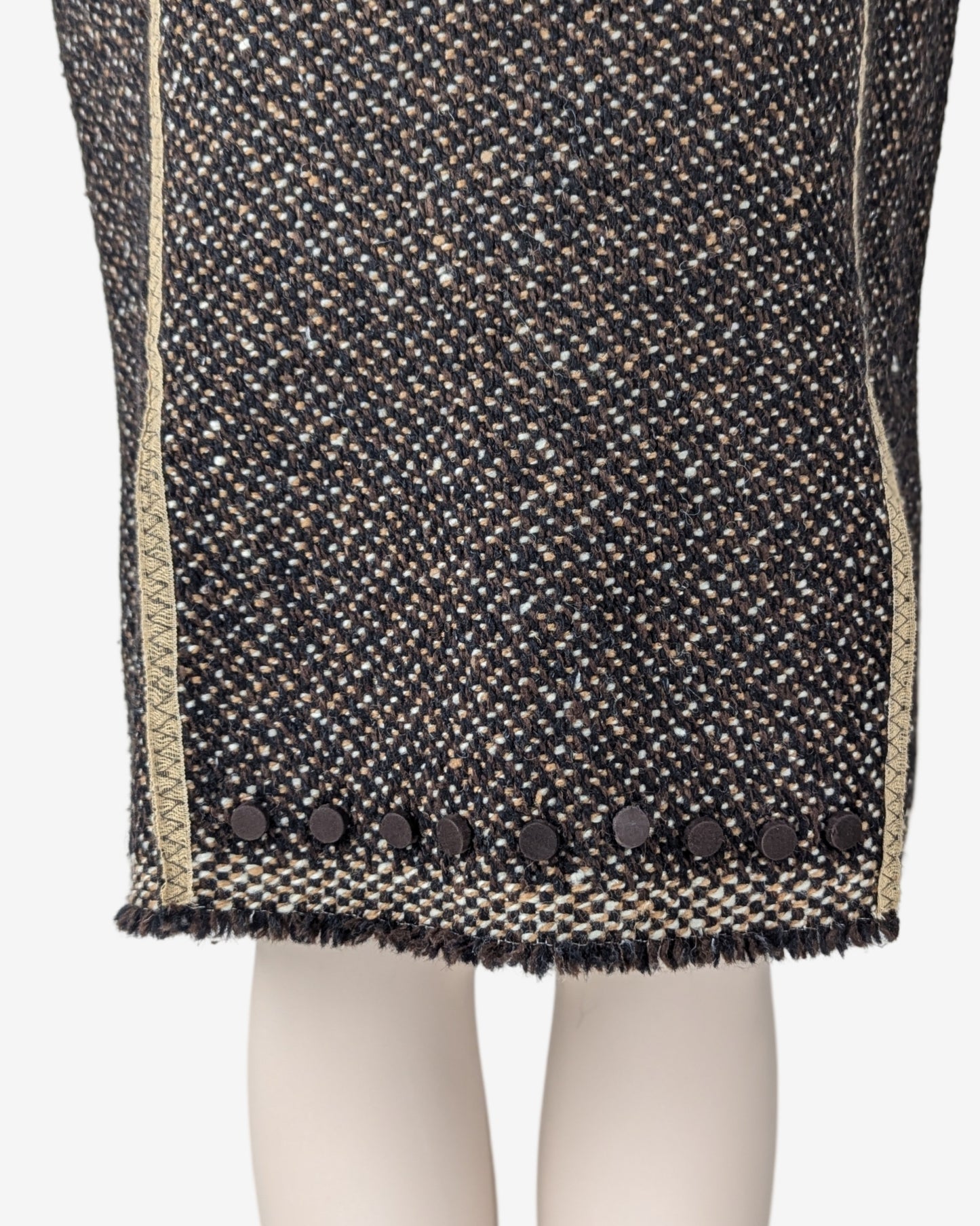 Prada F/W 2000 Tweed Woolen Suit Skirt