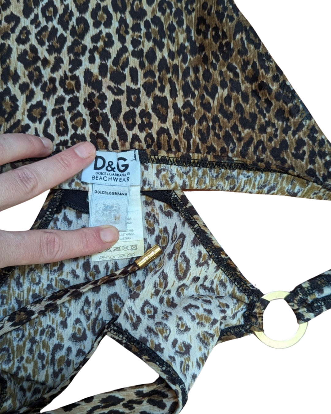 D&G by Dolce and Gabbana Trikini Animal Print Swimsuit