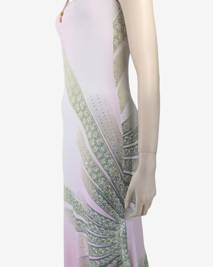 Roberto Cavalli S/S 2000 Iconic Print Bodycon Maxi Dress