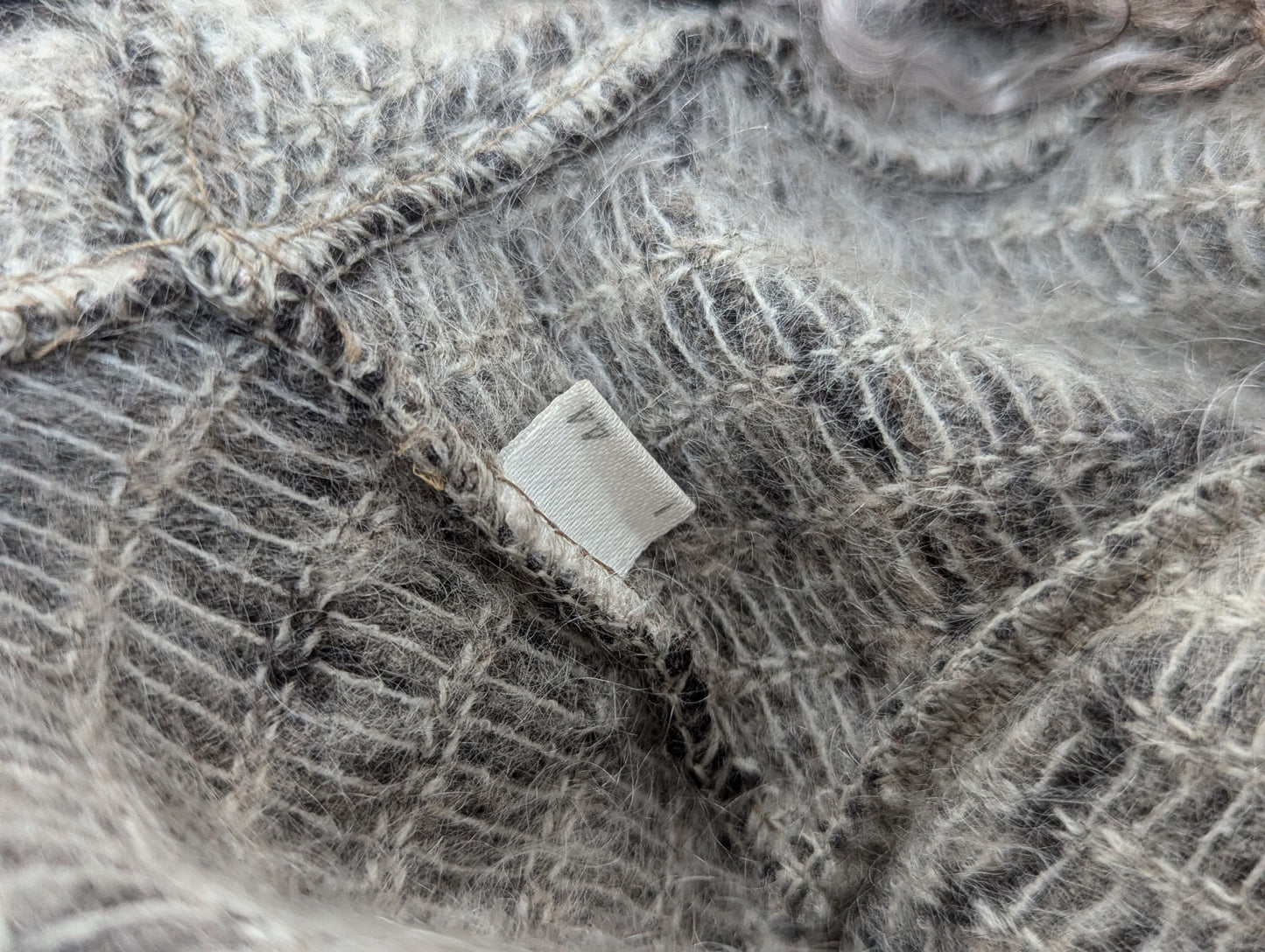 Roberto Cavalli mohair cardigan with Mongolian fur collar