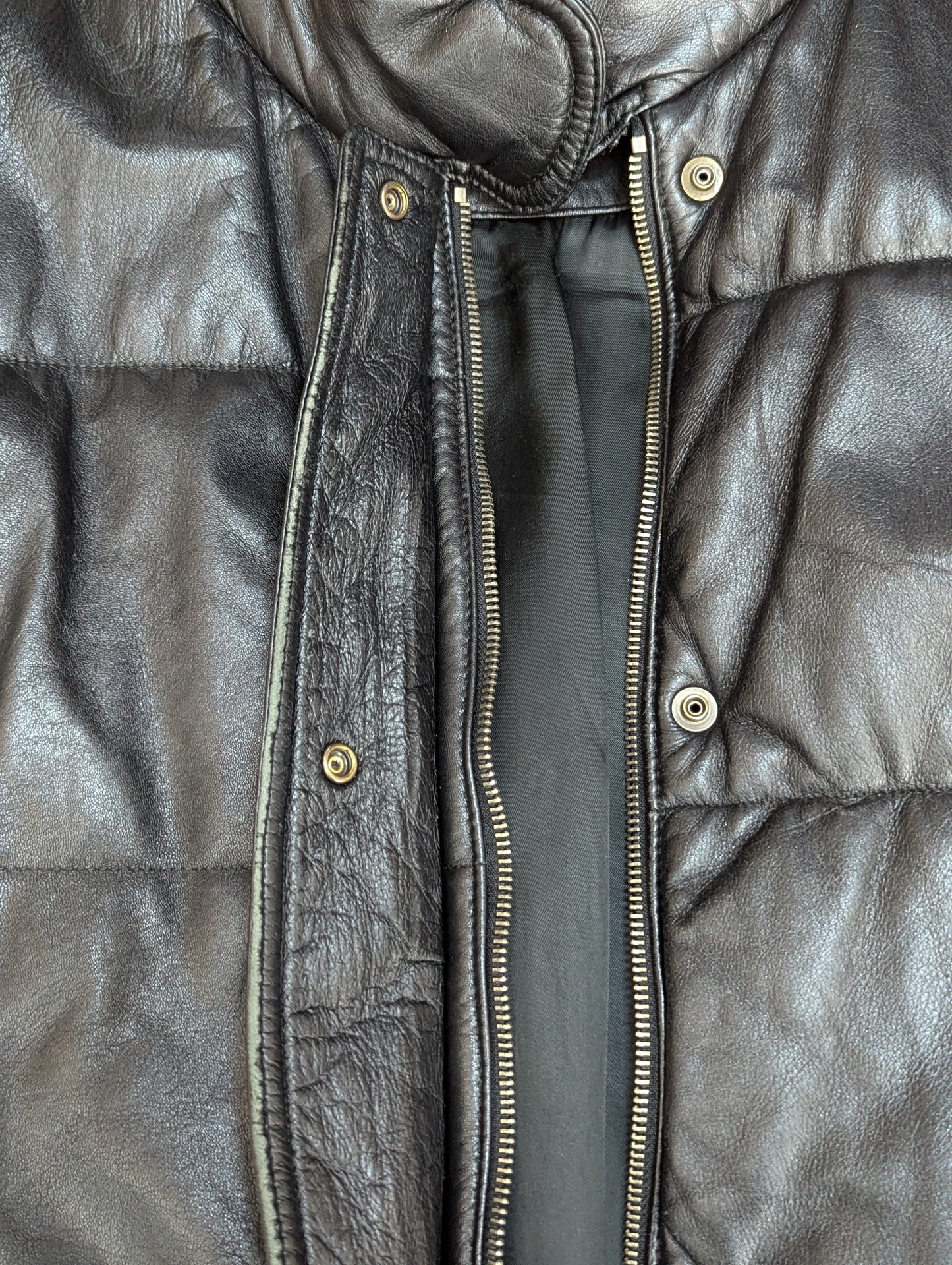 Gianfranco Ferré Mid Length Quilted Panel Ribbed Leather Bombers