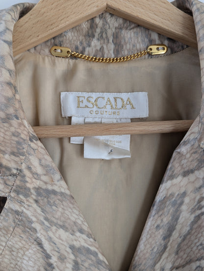 Escada Snake Print Silk Trench