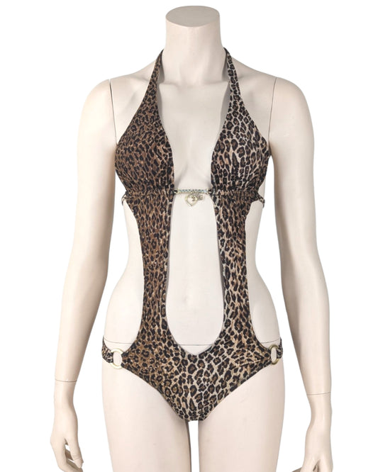 D&G by Dolce and Gabbana Trikini Animal Print Swimsuit