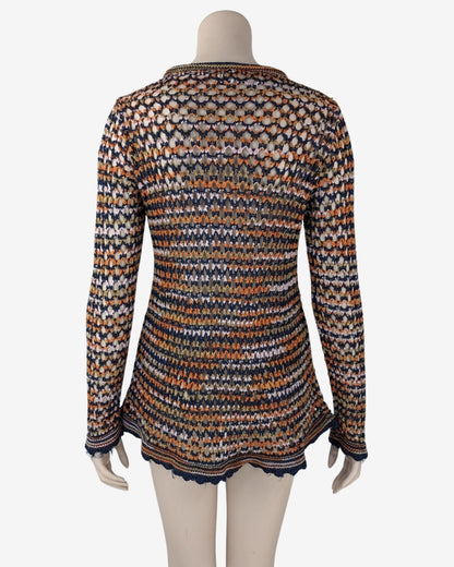 Missoni Sheer Crochet Knit Top