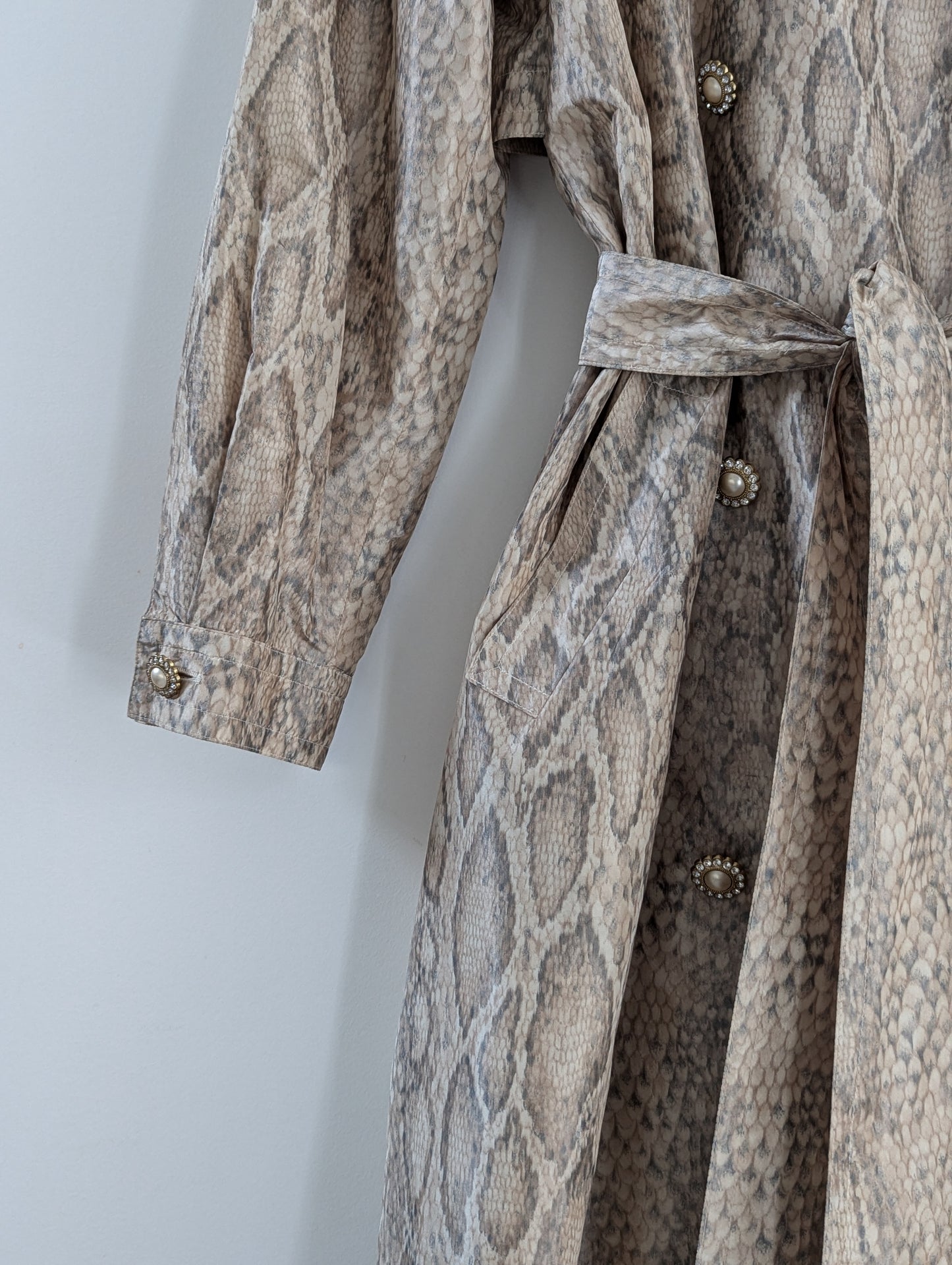 Escada Snake Print Silk Trench