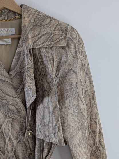 Escada Snake Print Silk Trench