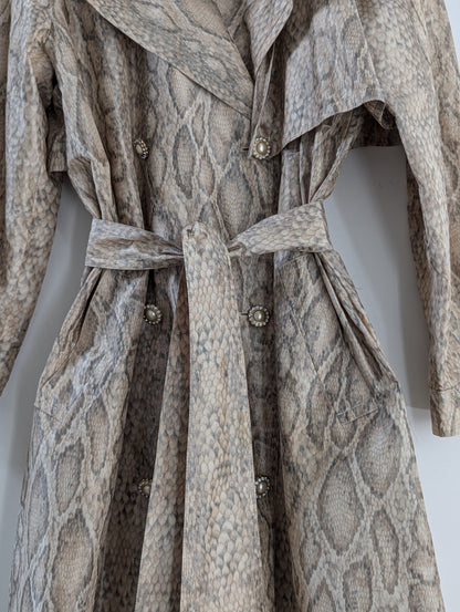 Escada Snake Print Silk Trench